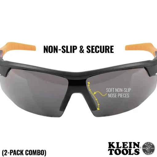 Klein Tools 2-Piece Standard Semi Frame Safety Glasses Combo Pack - Clear/Gray Lens