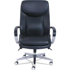 La-Z-Boy Commercial 2000 Big/tall Executive Chair, Lumbar, Supports 400 Lb, 20.25-in To 23.25-in Seat Height, Black Seat/back, Silver Base