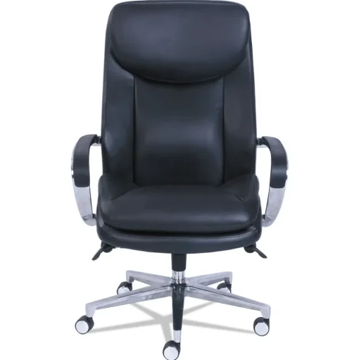 La-Z-Boy Commercial 2000 Big/tall Executive Chair, Lumbar, Supports 400 Lb, 20.25-in To 23.25-in Seat Height, Black Seat/back, Silver Base