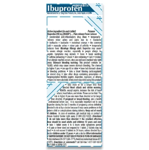 Lil' Drugstore 200 mg Ibuprofen Refill Pack (50/Box)