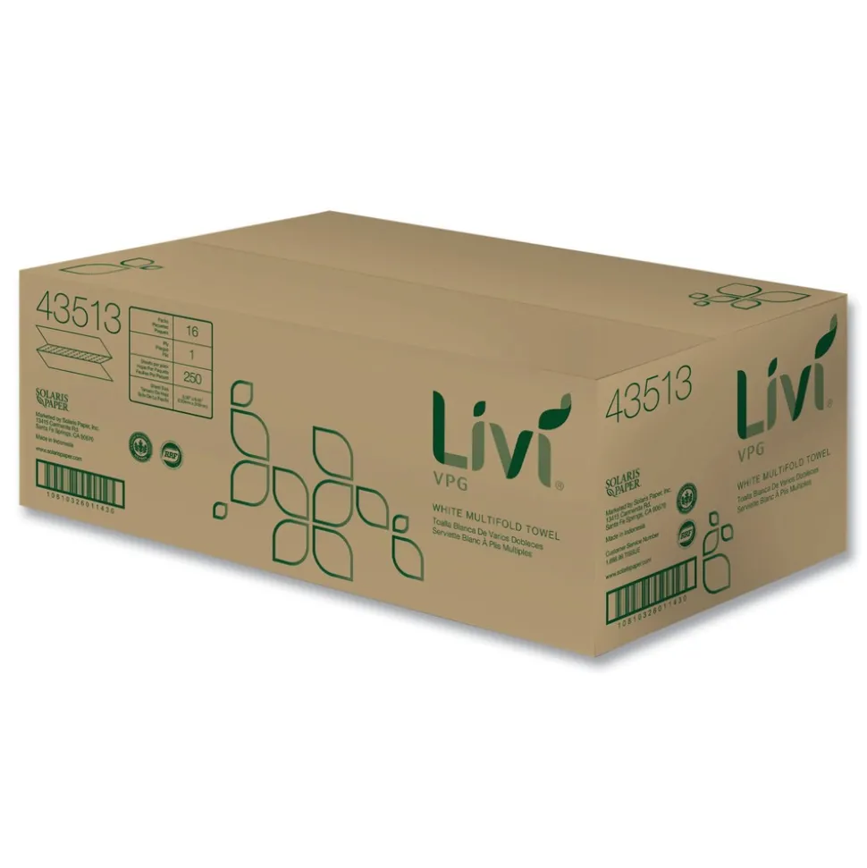 Livi VPG 9.45 in. x 9.06 in. 1-Ply Multifold Towel - White (1-Carton)