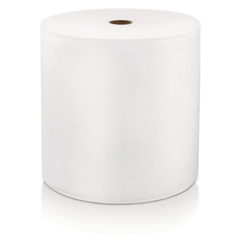 LoCor 7 in. x 800 ft. 1-Ply Hard Wound Roll Towel - White (6/Carton)