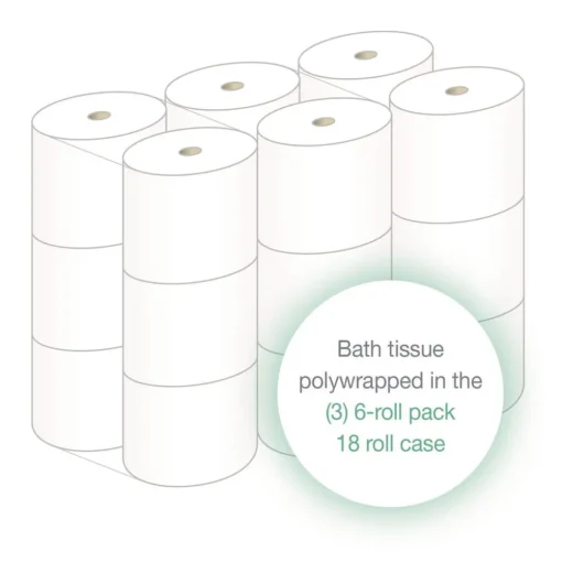 LoCor 2-Ply High-Capacity Bath Tissue - White (18 Rolls/Carton)