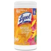 LYSOL Brand 7 in. x 7.25 in. 1-Ply Disinfecting Wipes - Mango and Hibiscus/White