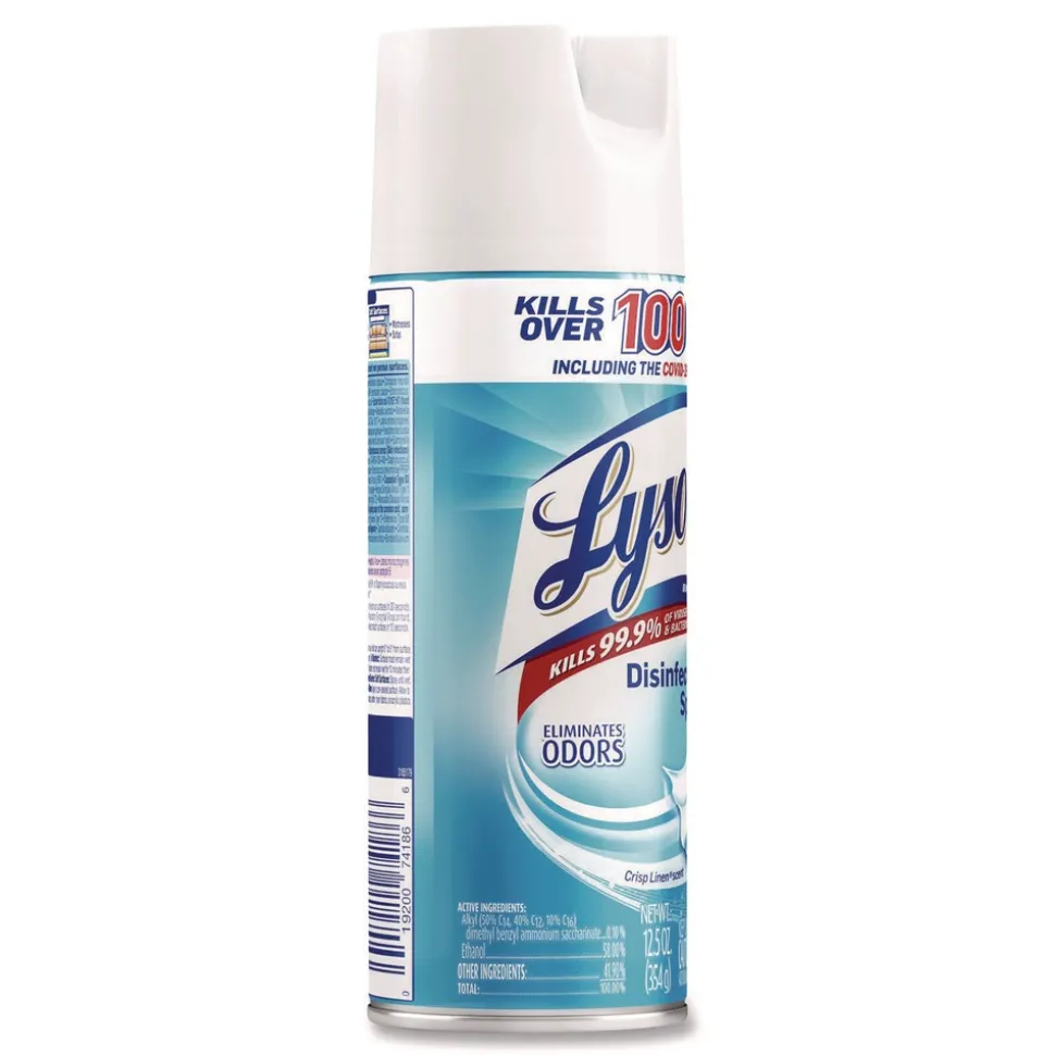 LYSOL Brand 12.5 oz. Aerosol Disinfectant Spray - Crisp Linen Scent (12/Carton)