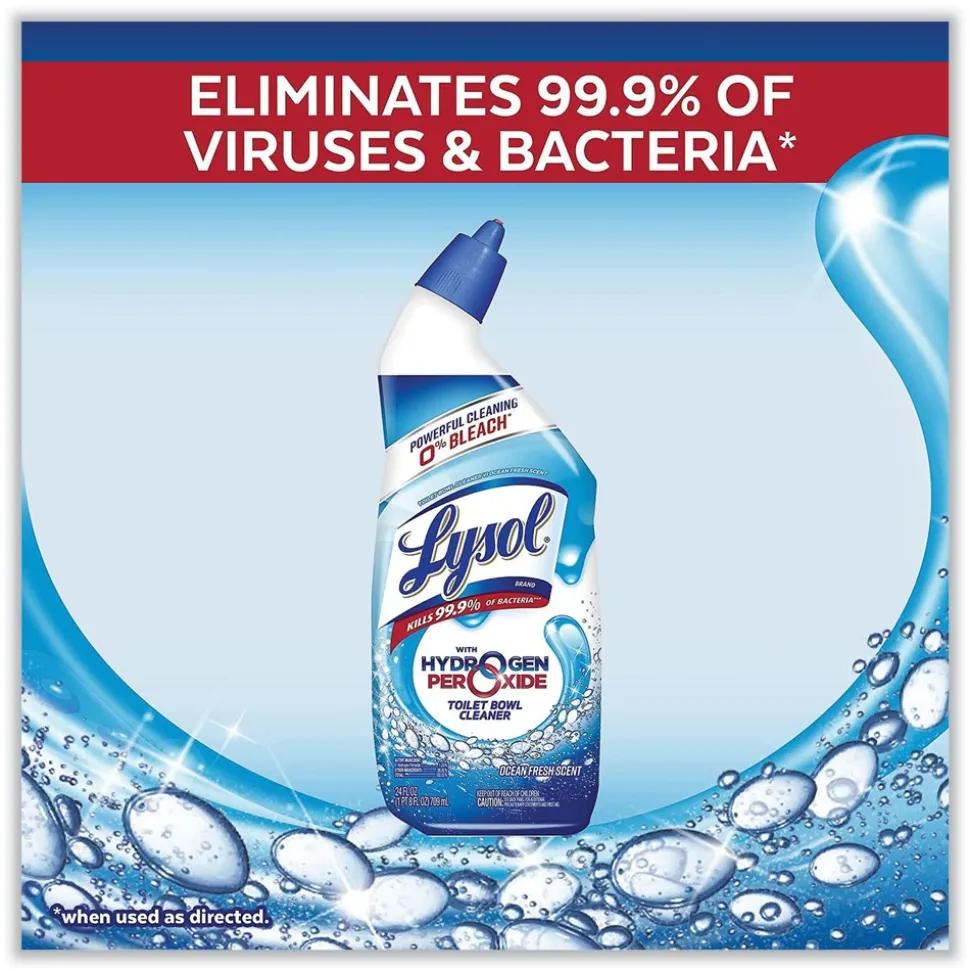 LYSOL Brand 24 oz Toilet Bowl Cleaner with Hydrogen Peroxide - Ocean Fresh Scent (9/Carton)