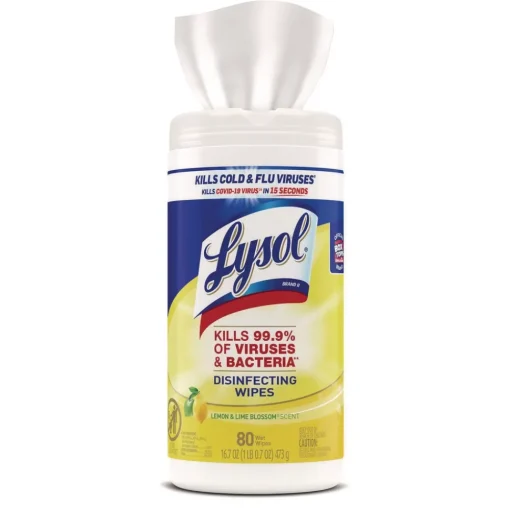 LYSOL Brand 1 Ply 7 in. x 7.25 in. Lemon and Lime Blossom Disinfecting Wipes - White (6/Carton)