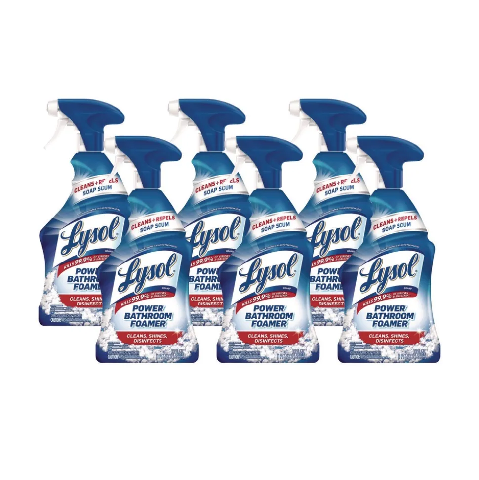 LYSOL Brand Power 22 oz. Trigger Spray Bottle Liquid Disinfectant Bathroom Foamer - Unscented (6/Carton)
