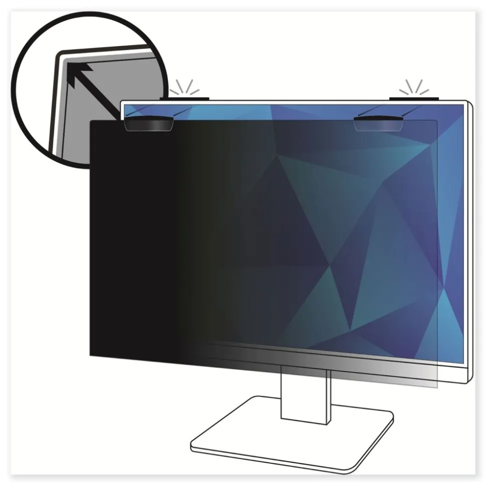 3M 16:10 Aspect Ratio Comply Magnetic Attach Privacy Filter for 24 in. Widescreen Flat Panel Monitor