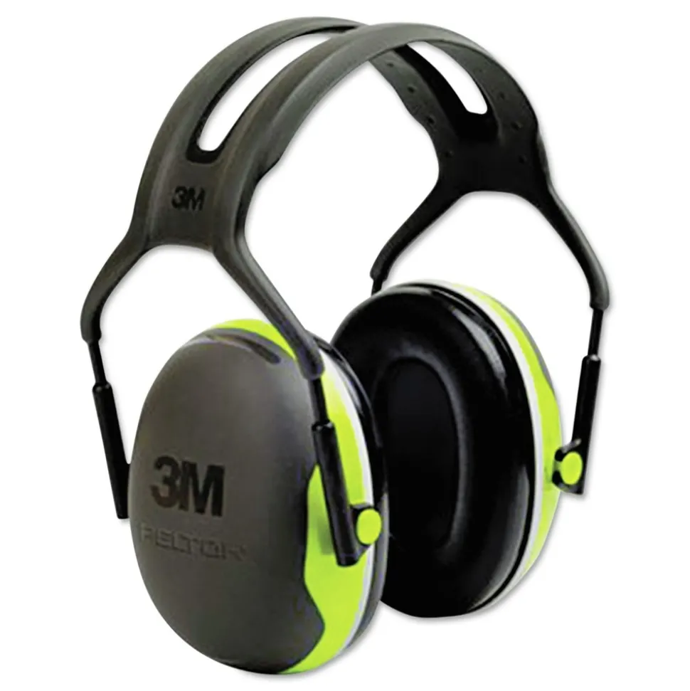 3M 27 dB NRR PELTOR X Series Earmuffs - Black/Chartreuse