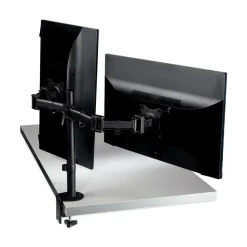 3M 360 Degree Rotation plus45 Degree/-45 Degree Tilt 90 Degree Pan Dual Monitor Mount For 27 in. Monitors Supports 20 lbs. - Black (1/Carton)