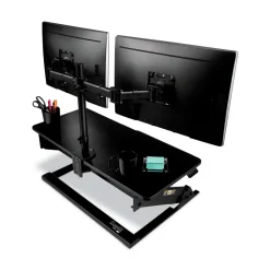 3M 360 Degree Rotation plus45 Degree/-45 Degree Tilt 90 Degree Pan Dual Monitor Mount For 27 in. Monitors Supports 20 lbs. - Black (1/Carton)