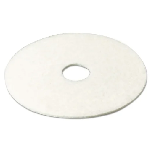 3M 27 in. Diameter Low-Speed Super Polishing Floor Pads 4100 - White (5/Carton)