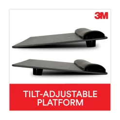 3M 19.6 in. x 10.6 in. Antimicrobial Gel Keyboard Wrist Rest Platform - Black/Gray/Silver