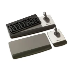3M 19.6 in. x 10.6 in. Antimicrobial Gel Keyboard Wrist Rest Platform - Black/Gray/Silver