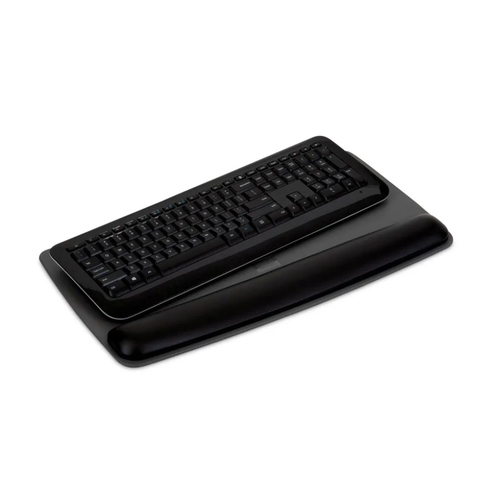 3M 19.6 in. x 10.6 in. Antimicrobial Gel Keyboard Wrist Rest Platform - Black/Gray/Silver