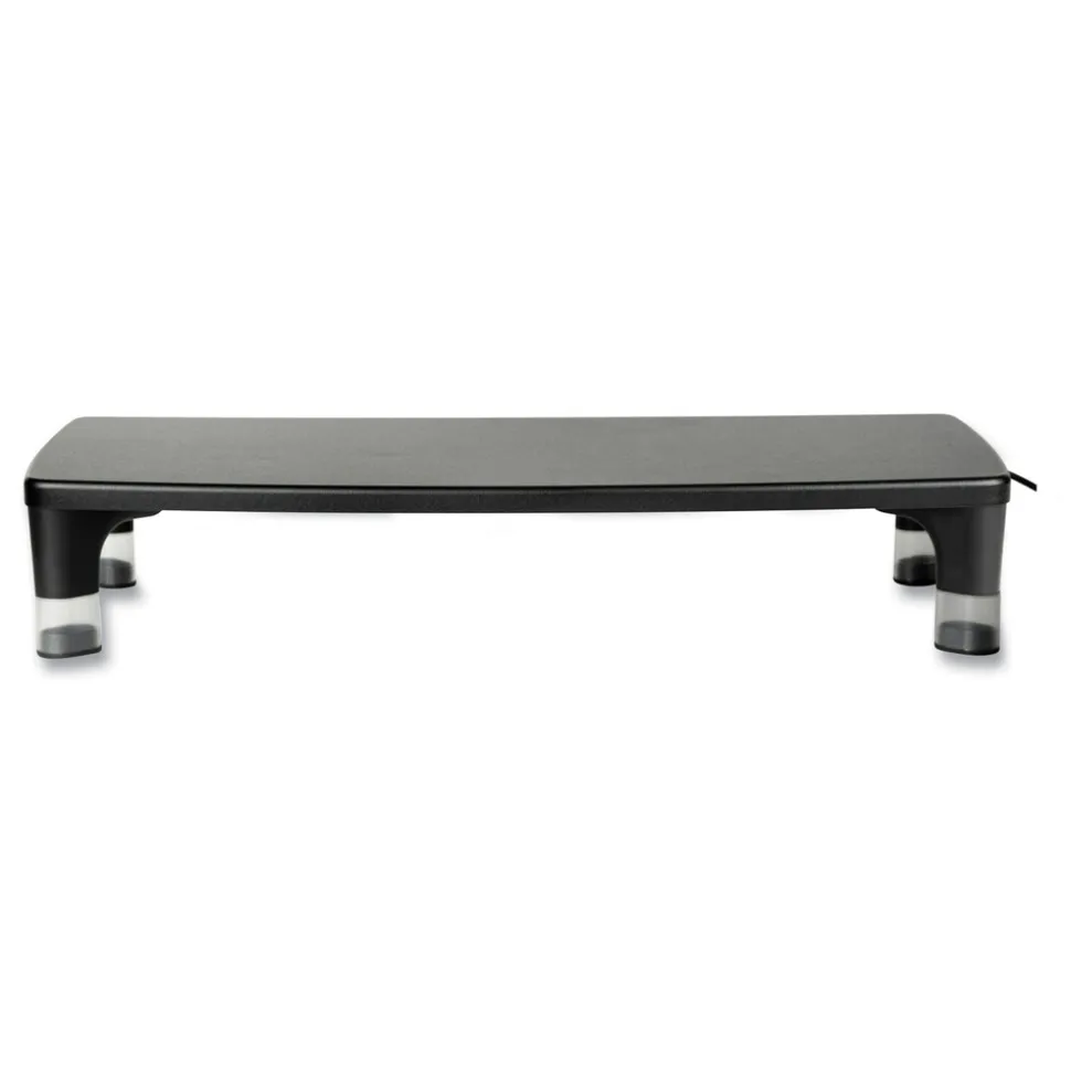 3M 21.6 in. x 9.4 in. x 2.7 in. to 3.9 in. Supports 33 lbs. Monitor Stand - Black/Clear