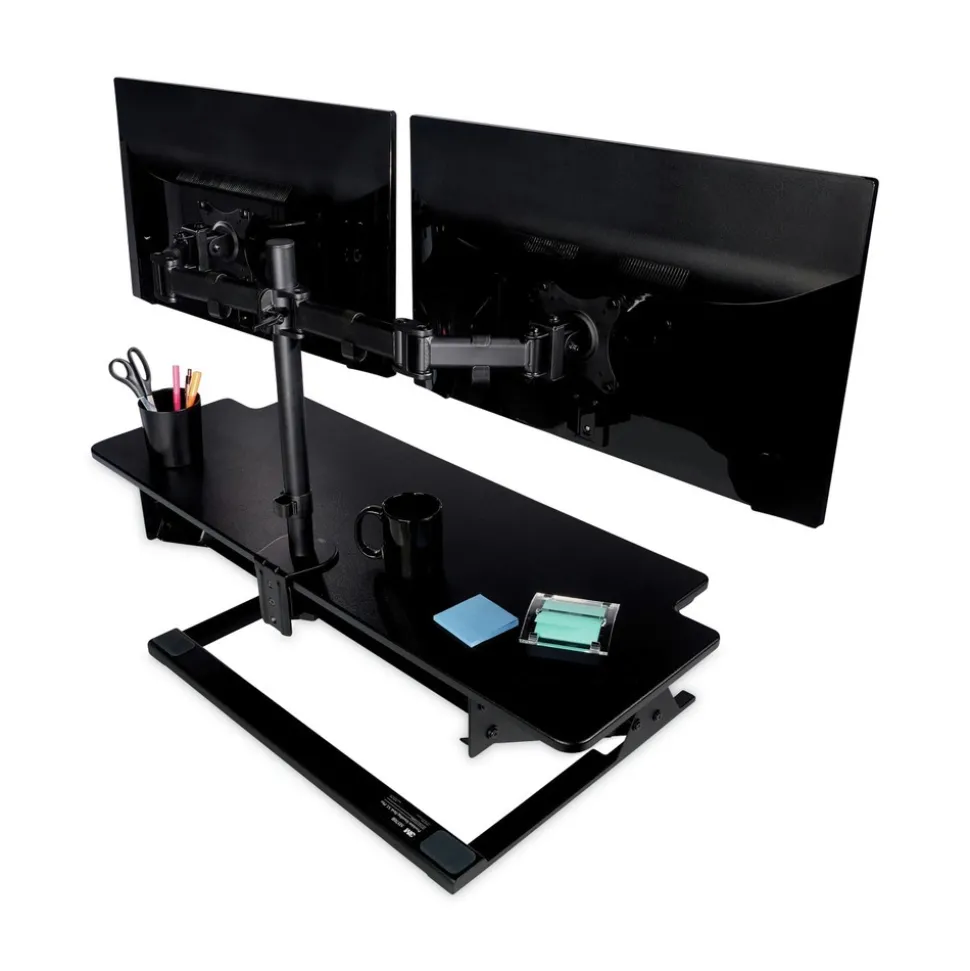 3M 42 in. x 23.2 in. x 6.2 in. to 20 in. Precision Standing Desk - Black