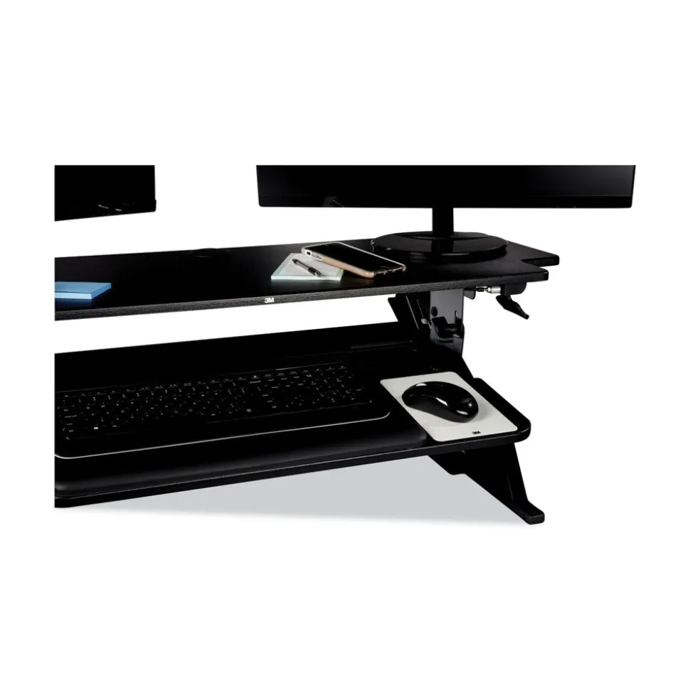 3M 42 in. x 23.2 in. x 6.2 in. to 20 in. Precision Standing Desk - Black