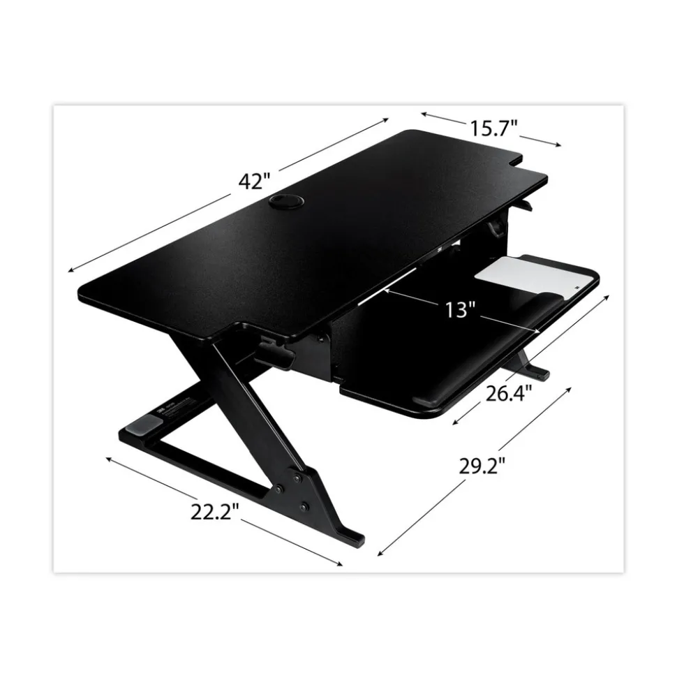 3M 42 in. x 23.2 in. x 6.2 in. to 20 in. Precision Standing Desk - Black