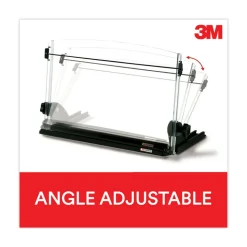 3M 150 Sheet Capacity In-Line Adjustable Desktop Copyholder - Plastic (Black/Clear)