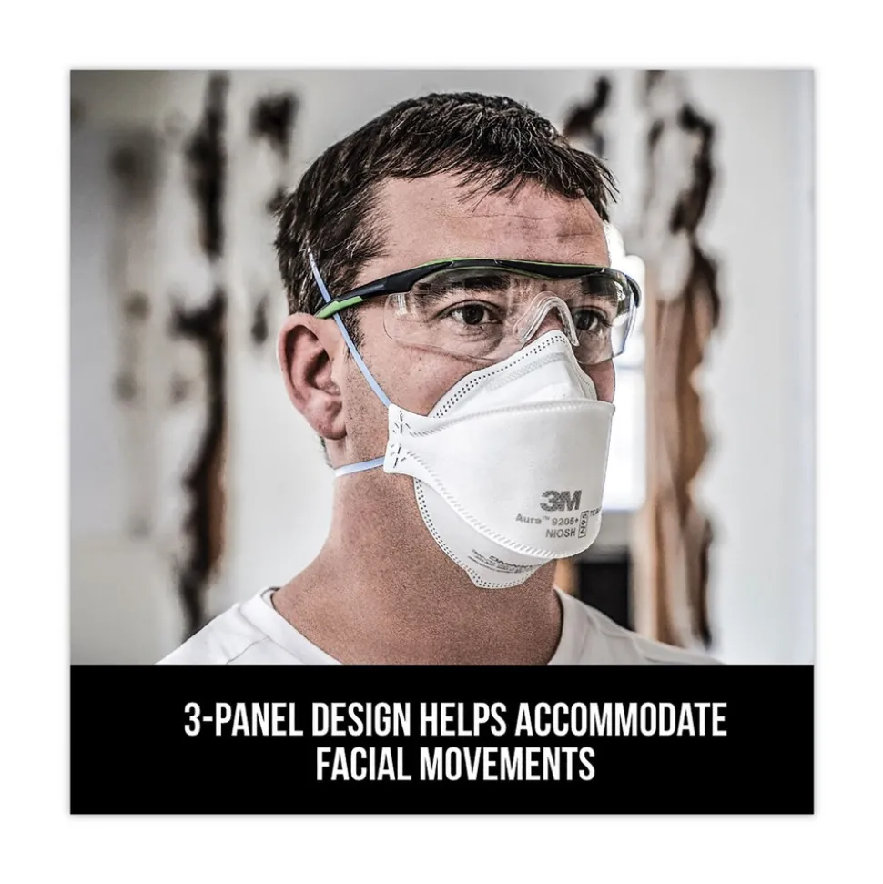 3M Aura 9205 Plus N95 Particulate Respirator - One Size Fits All (20/Pack)