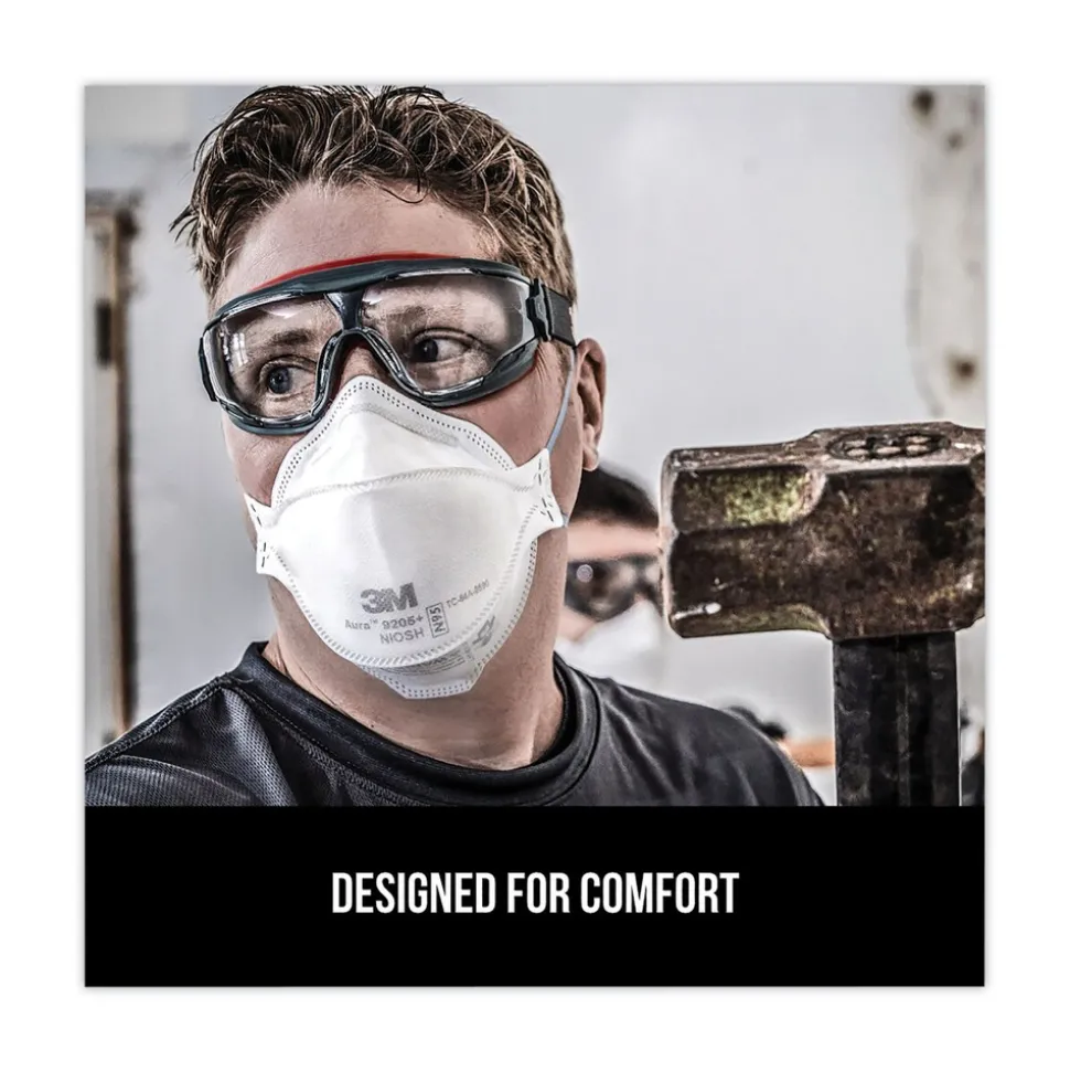 3M Aura 9205 Plus N95 Particulate Respirator - One Size Fits All (20/Pack)