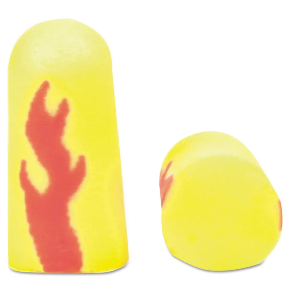 3M E A Rsoft Blasts Uncorded Foam Earplugs - Yellow Neon/Red Flame (200/Box)