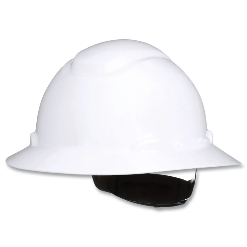 3M H-800 SecureFit H-Series 4 Point Pressure Diffusion Ratchet Suspension Hard Hats with UV Indicator - White