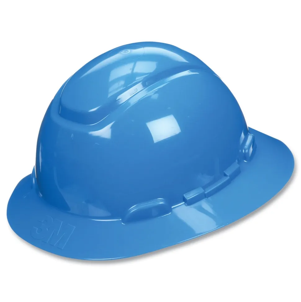 3M H-800 SecureFit H-Series 4-Point Pressure Diffusion Ratchet Suspension Hard Hats with UV Indicator - Blue