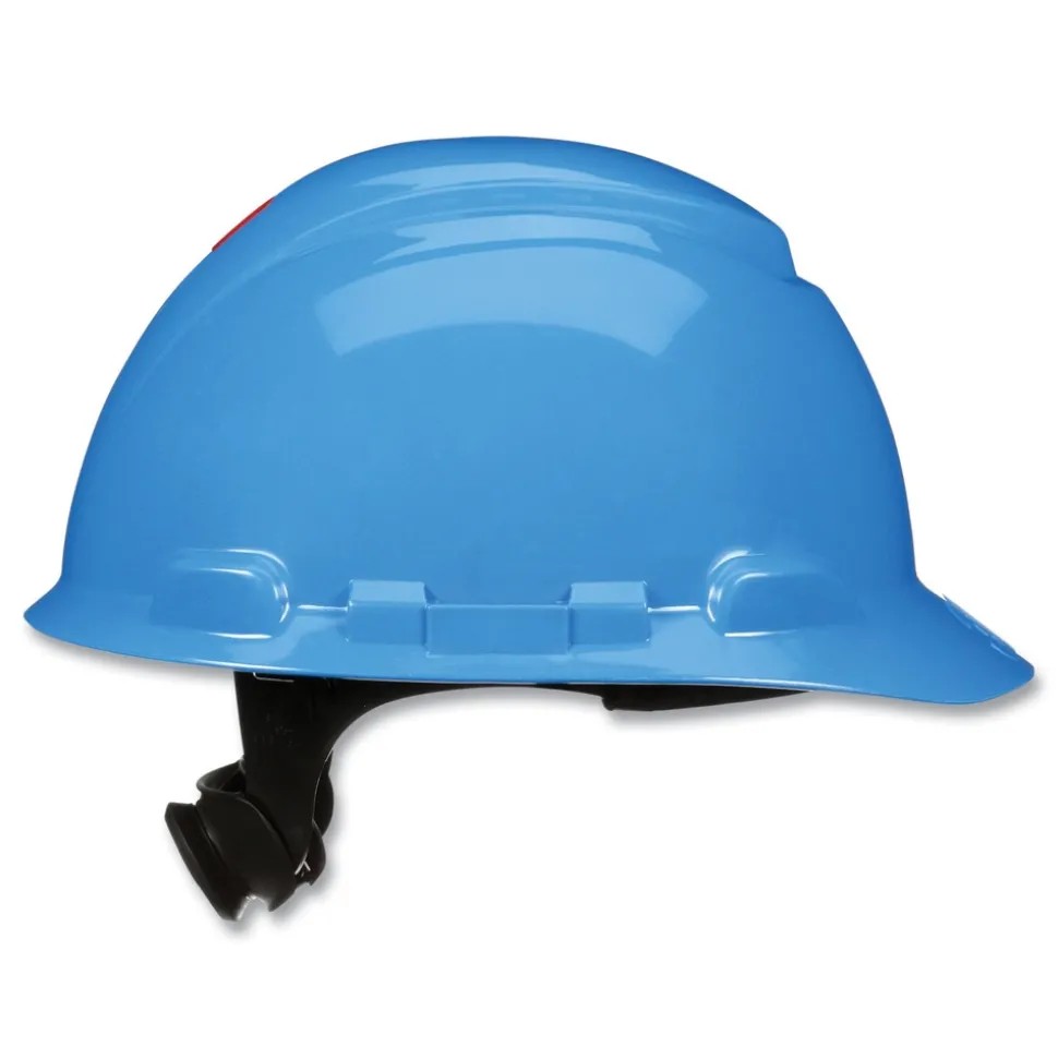 3M SecureFit H-Series 4-Point Pressure Diffusion Ratchet Suspension H-700 Cap with UV Indicator Hard Hats - Blue
