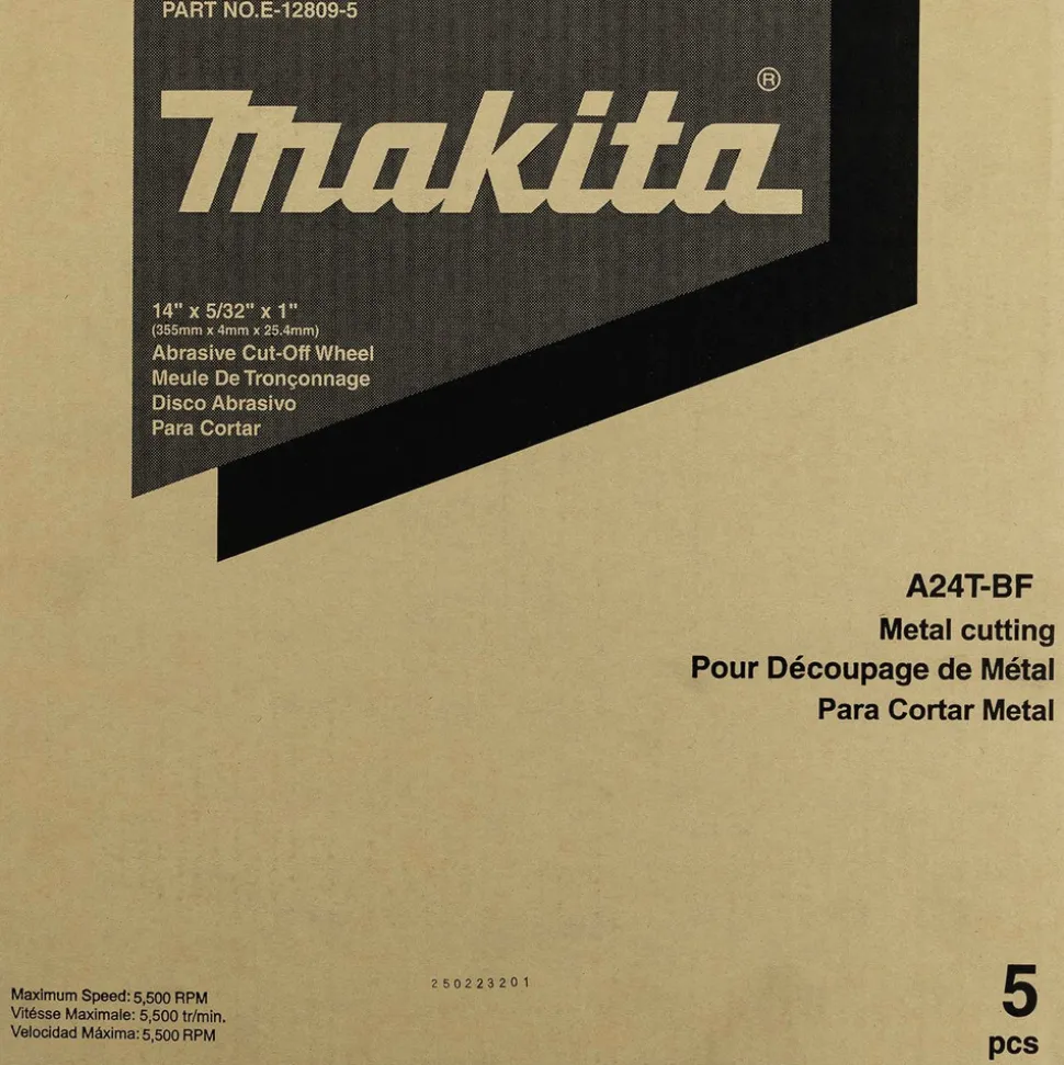 Makita 5-Piece 14 in. x 5/32 in. x 1 in. Abrasive Cut‑Off Wheels Set