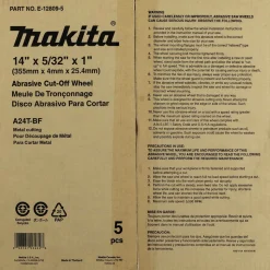 Makita 5-Piece 14 in. x 5/32 in. x 1 in. Abrasive Cut‑Off Wheels Set