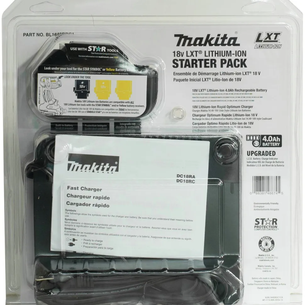 Makita 18V LXT 4 Ah Lithium-Ion Compact Battery and Rapid Charger Kit