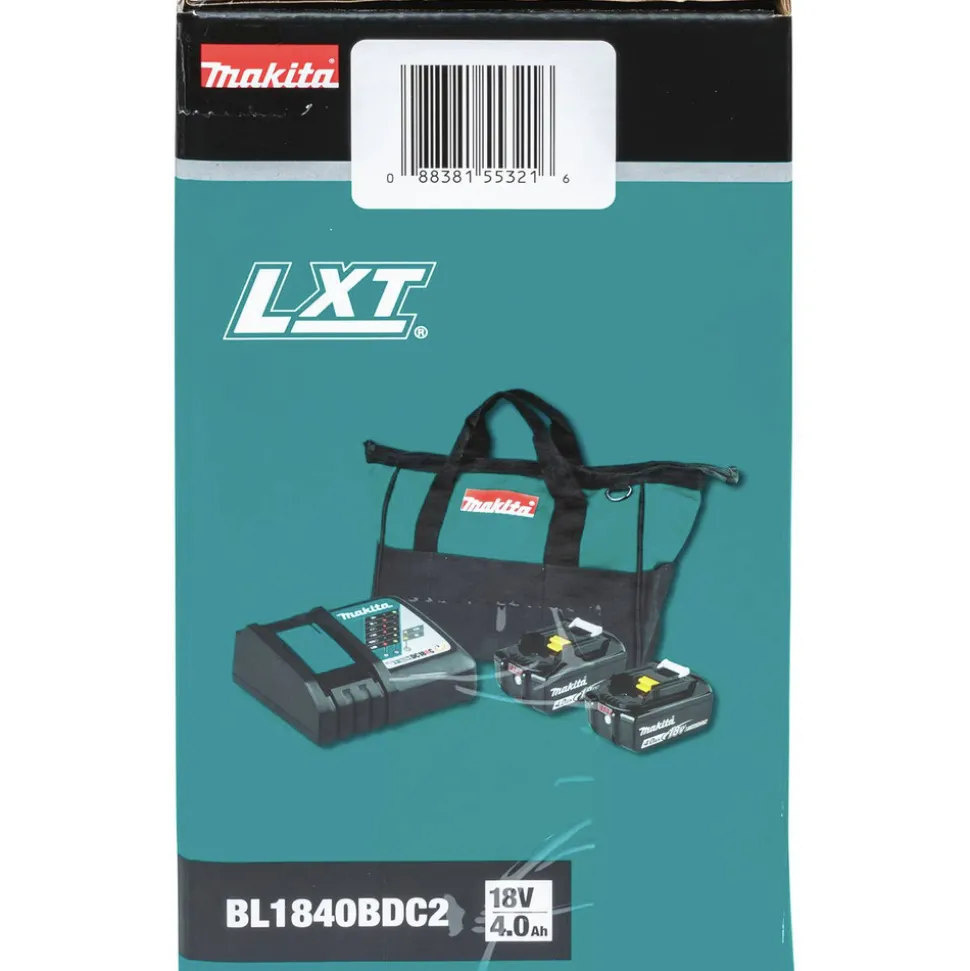Makita 18V LXT Lithium-Ion Battery and Rapid Optimum Charger Starter Pack (4 Ah)