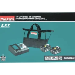 Makita 18V LXT Lithium-Ion Battery and Rapid Optimum Charger Starter Pack (4 Ah)