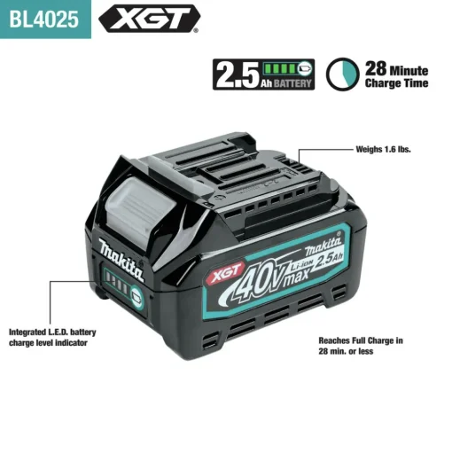 Makita 40V max XGT Brushless Lithium-Ion 23 Gauge Cordless Pin Nailer Kit (2.5 Ah)