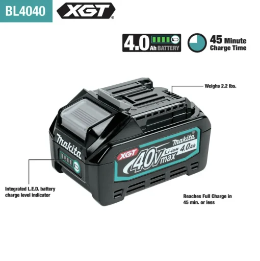 Makita 40V max XGT Brushless Lithium-Ion 2.1 Gallon Cordless AWS HEPA Filter Dry Dust Extractor Kit (4 Ah)