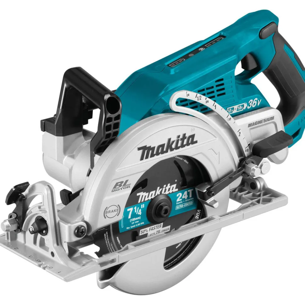 Makita XSR01PT 18V X2 (36V) LXT Brushless Lithium-Ion 7-1/4 in. Cordless Rear Handle Circular Saw Kit with 2 Batteries (5 Ah)