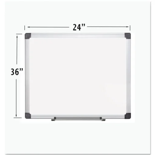 MasterVision 24 in. x 36 in. Aluminum Frame Porcelain Value Dry Erase Board - White