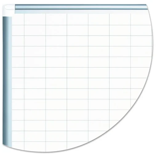 MasterVision 1 in. x 2 in. Grid 36 in. x 24 in. Aluminum Lacquered Steel Magnetic Dry Erase Planning Board with Accessories - White/Silver