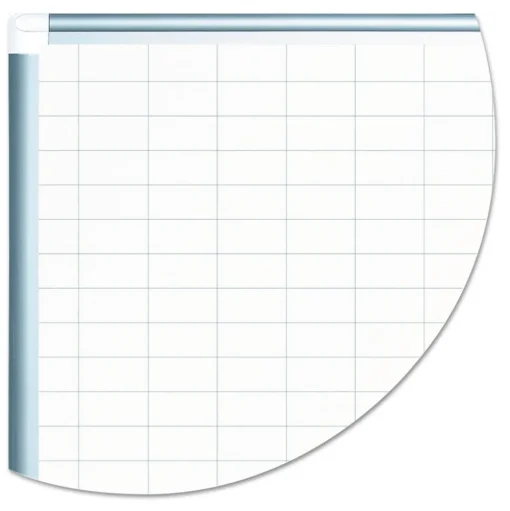 MasterVision 1 in. x 2 in. Grid 48 in. x 36 in. Aluminum Lacquered Steel Magnetic Dry Erase Planning Board with Accessories - White/Silver
