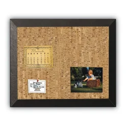 MasterVision 36 in. x 24 in. Natural Cork Bulletin Board - Tan Surface/Black Wood Frame