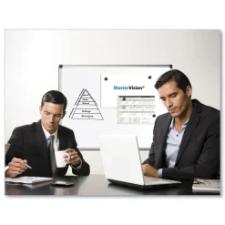 MasterVision 36 in. x 48 in. Porcelain Value Dry Erase Board - White Surface/Satin Aluminum Frame