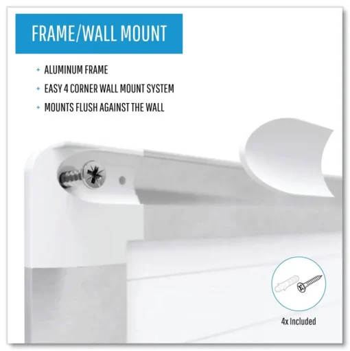 MasterVision 48 in. x 36 in. Ruled Magnetic Steel Dry Erase Planning Board - White Surface/Satin Aluminum Frame