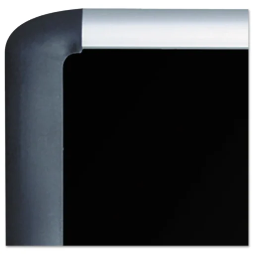 MasterVision 36 in. x 24 in. Soft-Touch Bulletin Board - Black Fabric Surface, Black Aluminum Frame