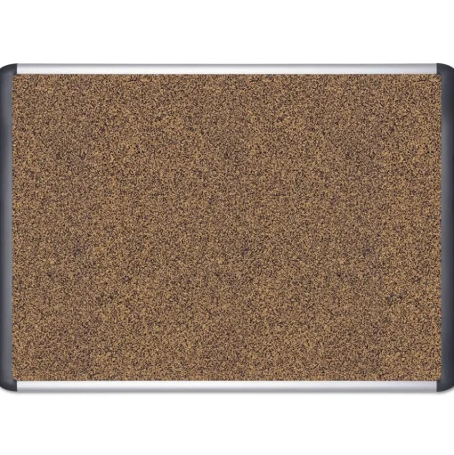 MasterVision 36 in. x 24 in. Tech Cork Board - Tan Surface/Silver/Black Aluminum Frame