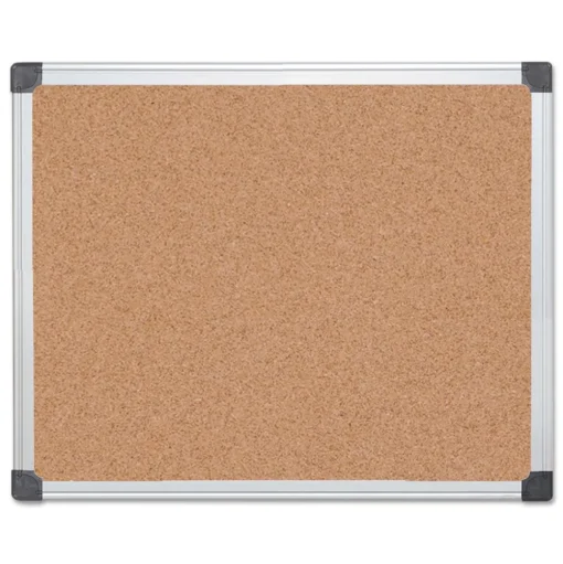 MasterVision 24 in. x 36 in. Value Cork Bulletin Board with Aluminum Frame - Tan/Silver