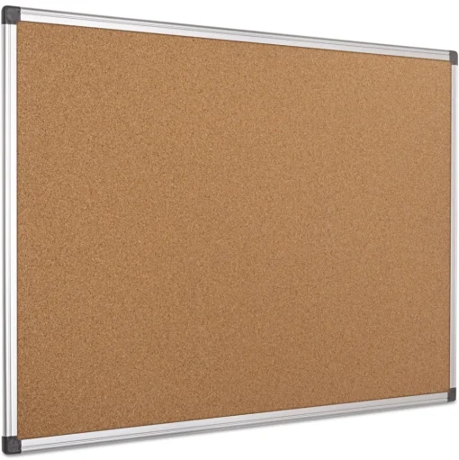 MasterVision 24 in. x 36 in. Value Cork Bulletin Board with Aluminum Frame - Tan/Silver