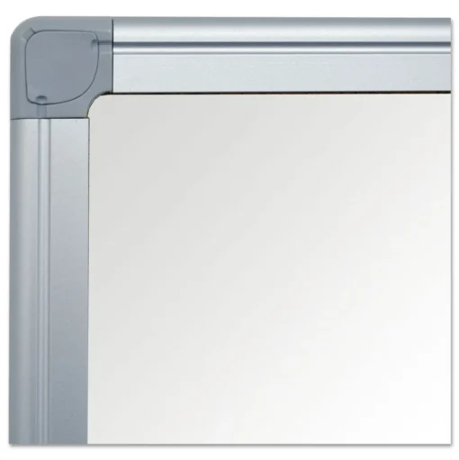 MasterVision 48 in. x 36 in. Value Lacquered Steel Magnetic Dry Erase Board - White Surface/Satin Aluminum Frame